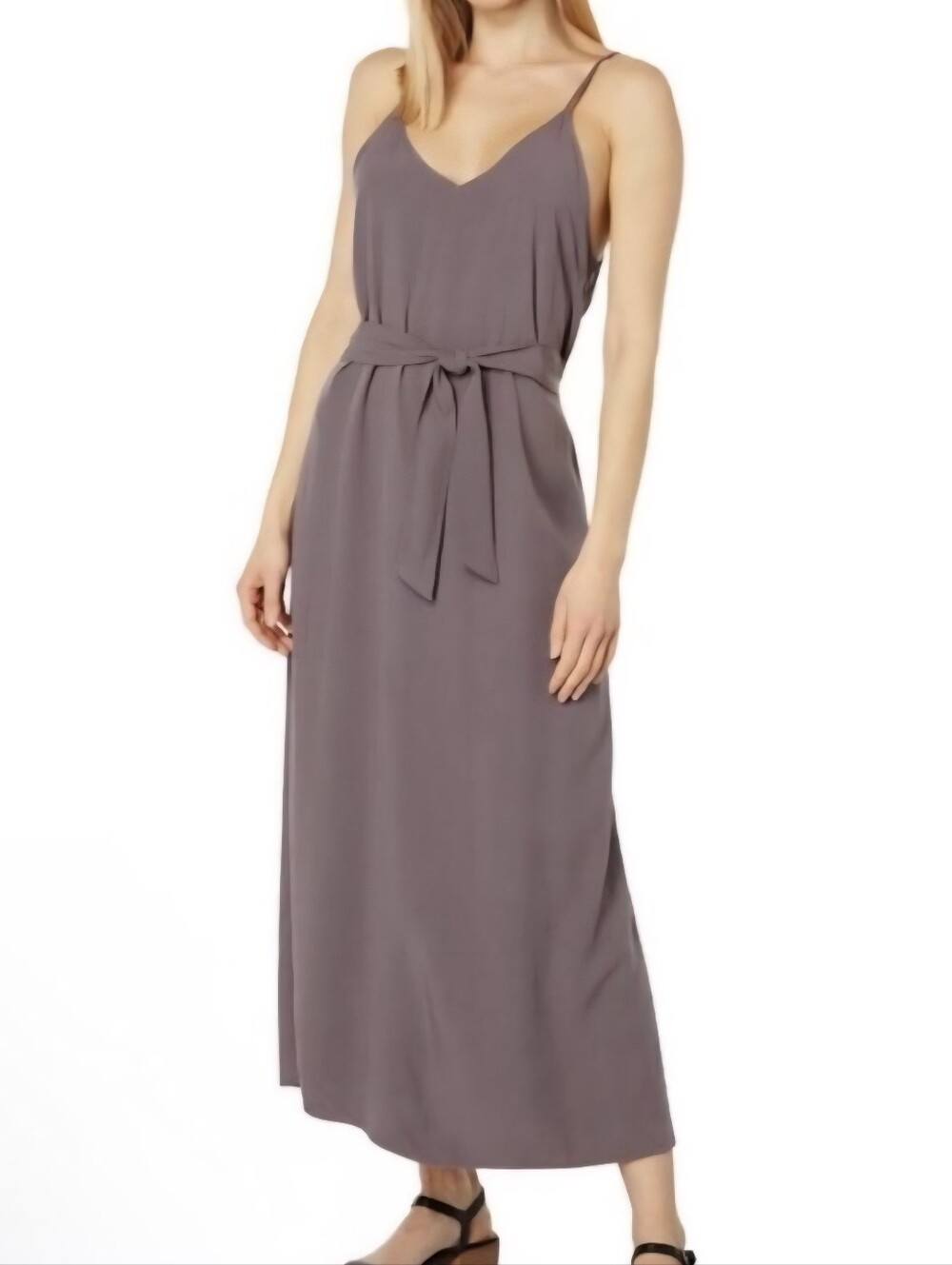 Carve Designs Mauve Spaghetti-Strap Maxi Dress with Waist Tie
